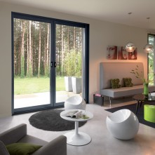 Porte-fenêtre menuiserie alu gris BPSC Océane